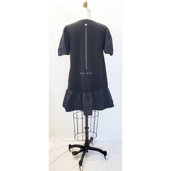 Double Standard Womens Black T-shrit Dress True North Hem Ruffle OS - Picture 7 of 9